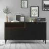 ROOMERS Sideboard 3 Drawers 3 Doors in Black and Walnut - Image 9