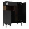 ROOMERS Sideboard 2 Doors 1 Drawer in Black and Walnut - Image 11