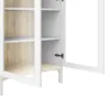 ROOMERS Display Cabinet Glazed 2 Doors in White and Oak - Image 4