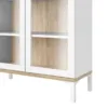 ROOMERS Display Cabinet Glazed 2 Doors in White and Oak - Image 3