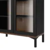 ROOMERS Display Cabinet Glazed 2 Doors in Black and Walnut - Image 6