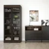 ROOMERS Display Cabinet Glazed 2 Doors in Black and Walnut - Image 11