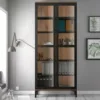 ROOMERS Display Cabinet Glazed 2 Doors in Black and Walnut - Image 10