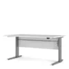 PRIMA Desk 150cm in White with Height Adjustable Legs with Electric Control in Silver Grey Steel Legs - Image 9