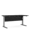 PRIMA Desk 150cm in Black Woodgrain with Height Adjustable Legs with Electric Control in Silver Grey Steel Legs