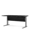 PRIMA Desk 150cm in Black Woodgrain with Height Adjustable Legs with Electric Control in Silver Grey Steel Legs - Image 10
