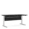 PRIMA Desk 150cm in Black Woodgrain with Heigh Adjustable Legs with Electric Control in White