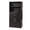 PRIMA Bookcase 2 Shelves with 2 Drawers and 2 Doors in Black Woodgrain - Image 4