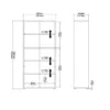 PRIMA Bookcase 2 Shelves with 2 Drawers and 2 Doors in Oak - Image 5