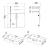 PRIMA Bookcase 2 Shelves with 2 Drawers and 2 Doors in Oak - Image 4