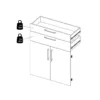 PRIMA Bookcase 2 Shelves with 2 Drawers and 2 Doors in Oak - Image 2