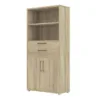 PRIMA Bookcase 2 Shelves with 2 Drawers and 2 Doors in Oak - Image 14