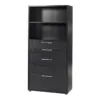 PRIMA Bookcase 1 Shelf with 2 Drawers + 2 File Drawers in Black Woodgrain - Image 5
