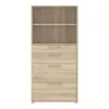 PRIMA Bookcase 1 Shelf with 2 Drawers + 2 File Drawers in Oak - Image 7