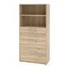 PRIMA Bookcase 1 Shelf with 2 Drawers + 2 File Drawers in Oak - Image 6