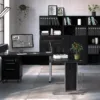 PRIMA Bookcase 3 Shelves with 2 Doors in Black Woodgrain - Image 4