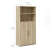 PRIMA Bookcase 3 Shelves with 2 Doors in Oak - Image 2
