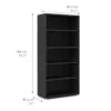 PRIMA Bookcase 4 Shelves in Black Woodgrain - Image 3