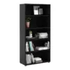 PRIMA Bookcase 4 Shelves in Black Woodgrain - Image 7