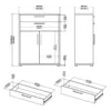 PRIMA Bookcase 3 Shelves with 2 Drawers + 2 Doors in Black Woodgrain - Image 4