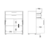 PRIMA Bookcase 3 Shelves with 2 Drawers + 2 Doors in Black Woodgrain - Image 3