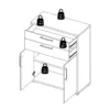 PRIMA Bookcase 3 Shelves with 2 Drawers + 2 Doors in Black Woodgrain - Image 2