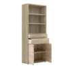 PRIMA Bookcase 3 Shelves with 2 Drawers + 2 Doors in Oak - Image 9