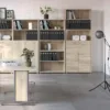 PRIMA Bookcase 3 Shelves with 2 Drawers + 2 Doors in Oak - Image 8