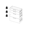 PRIMA Bookcase 2 Shelves with 2 Drawers + 2 File Drawers in Black Woodgrain - Image 3
