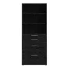 PRIMA Bookcase 2 Shelves with 2 Drawers + 2 File Drawers in Black Woodgrain - Image 13