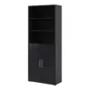 PRIMA Bookcase 4 Shelves with 2 Doors in Black Woodgrain - Image 11