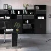 PRIMA Bookcase 4 Shelves with 2 Doors in Black Woodgrain - Image 10