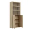PRIMA Bookcase 4 Shelves with 2 Doors in Oak - Image 8