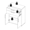 PRIMA Bookcase 1 Shelf with 2 Drawers and 2 Doors in Black Woodgrain - Image 2