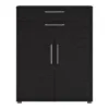 PRIMA Bookcase 1 Shelf with 2 Drawers and 2 Doors in Black Woodgrain - Image 11