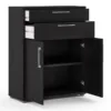 PRIMA Bookcase 1 Shelf with 2 Drawers and 2 Doors in Black Woodgrain - Image 9
