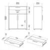 PRIMA Bookcase 1 Shelf with 2 Drawers and 2 Doors in Black Woodgrain - Image 4