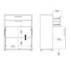 PRIMA Bookcase 1 Shelf with 2 Drawers and 2 Doors in Oak - Image 3