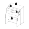 PRIMA Bookcase 1 Shelf with 2 Drawers and 2 Doors in Oak - Image 2