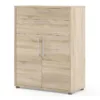 PRIMA Bookcase 1 Shelf with 2 Drawers and 2 Doors in Oak - Image 10