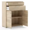 PRIMA Bookcase 1 Shelf with 2 Drawers and 2 Doors in Oak - Image 9