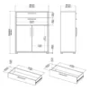 PRIMA Bookcase 1 Shelf with 2 Drawers and 2 Doors in Oak - Image 4