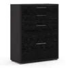 PRIMA Office Storage with 2 Drawers + 2 File Drawers in Black Woodgrain