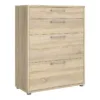 PRIMA Office Storage with 2 Drawers + 2 File Drawers in Oak