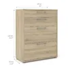 PRIMA Office Storage with 2 Drawers + 2 File Drawers in Oak - Image 2