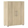 PRIMA Bookcase 5 Shelves with 2 Doors in Oak