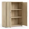 PRIMA Bookcase 5 Shelves with 2 Doors in Oak - Image 7