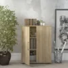 PRIMA Bookcase 5 Shelves with 2 Doors in Oak - Image 5