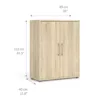 PRIMA Bookcase 5 Shelves with 2 Doors in Oak - Image 2