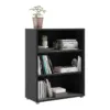 PRIMA Bookcase 2 Shelf in Black Woodgrain - Image 7